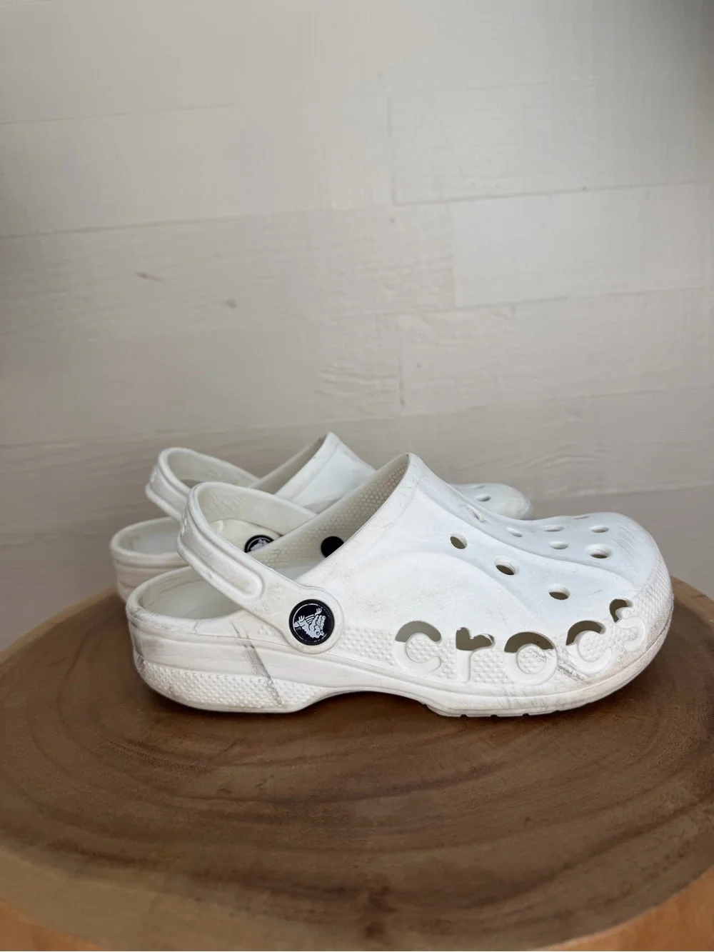 CROCS Kids White Clog with Heel Strap